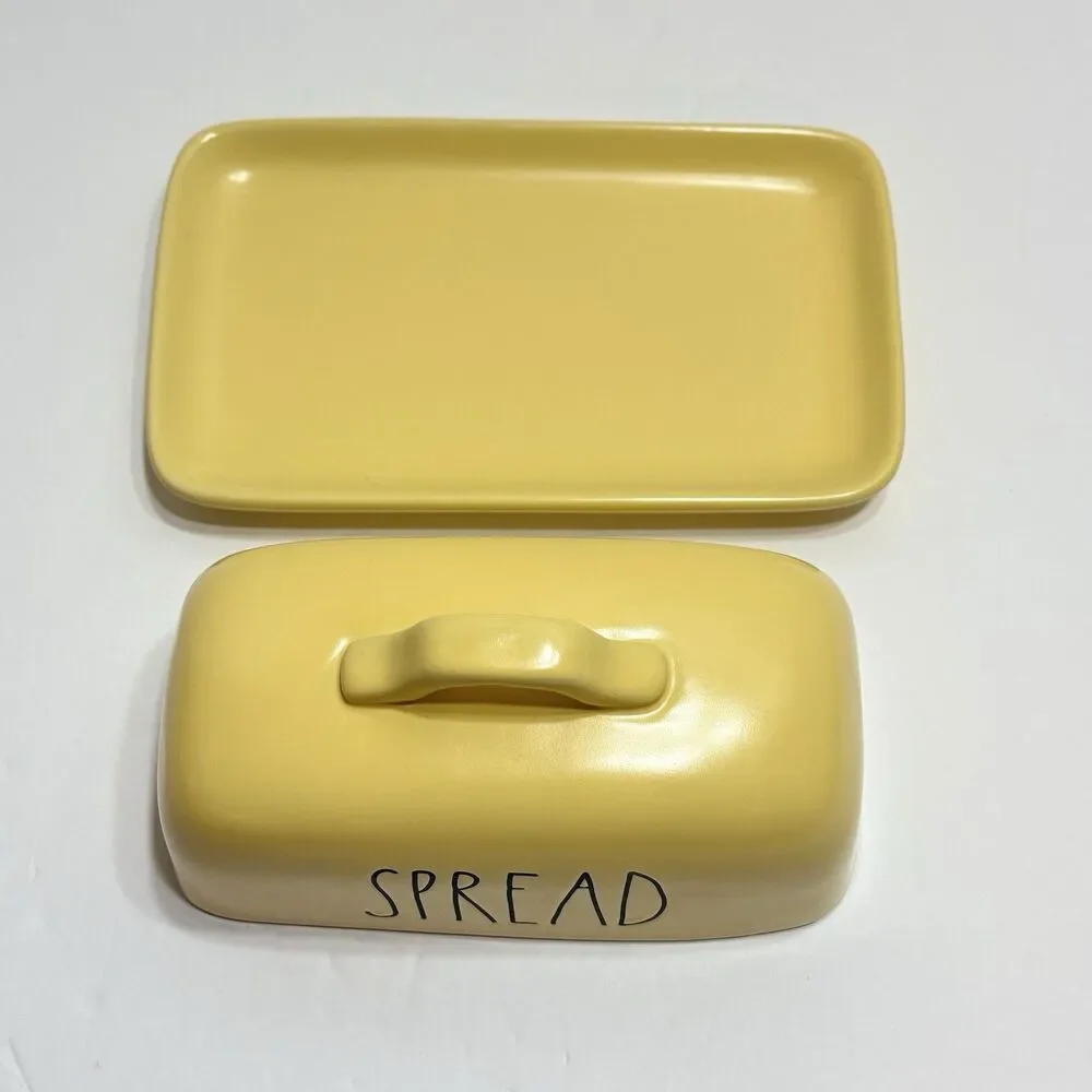 Rae Dunn Pottery “SPREAD” Large Butter Dish Artisan Collection By Magenta